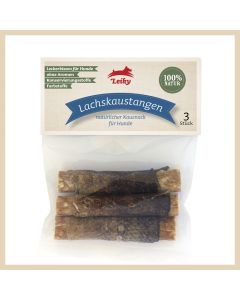 Leiky Lachskaustangen, Packung à 3 Stück | Kauartikel Hund