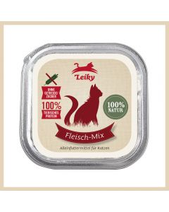 Leiky Katzen-Nassfutter Fleisch-Mix 100g