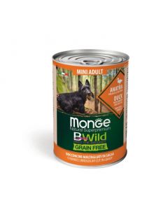 DE Monge BWild Grain Free Adult MINI - Ente, 24 x 400g | Hunde-Nassfutter  
