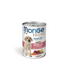 DE Monge Dog FRESH Pâté in Dose Puppy - Kalb+Gemüse, 24x400g | Hunde-Nassfutter