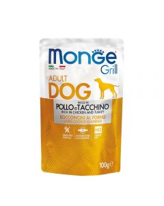 DE Monge Grill Dog Grain Free Adult - Huhn + Truthahn, 24x100g | Hunde-Nassfutter