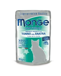 DE Monge Natural Tuna - Thunfisch + Ente, 24 x 80g | Katzen-Nassfutter