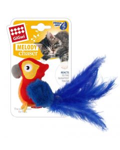 JS GiGwi Melody Chaser Papagei Spielzeug, blau - 8.5x10cm | Für Katzen