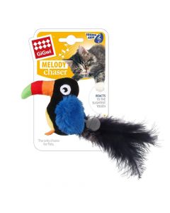 JS GiGwi Melody Chaser Tukan Spielzeug, schwarz - 8.5x7cm | Für Katzen
