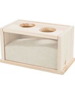 Trixie Sandbad aus Holz - 20x12x12 cm | Für Mäuse/Hamster