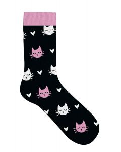 Socken "Cats & Love", schwarz