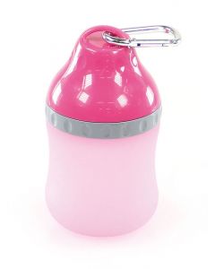 swisspet Silikon Reise-Wasserflasche, rund, pink