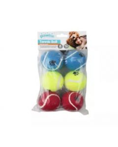 Pawise Tennisball 6er-Set, bunt, 6cm | Hundespielzeug