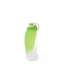 PY Trinkflasche Leaf mit Napf, grün | Hunde-Reisetrinkflasche
