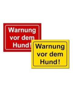 Warnschild "Warnung vor dem Hund" gelb - 20x15cm