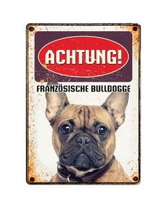 Warnschild "Achtung Französische Bulldoge", 21x15cm