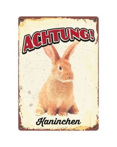 Warnschild "Achtung Kaninchen", 21x15cm