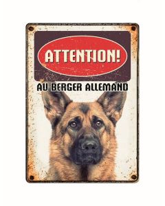 Warnschild "Attention au Berger Allemand", 21x15cm
