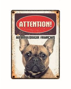 Warnschild "Attention au Bouledogue Francais", 21x15cm