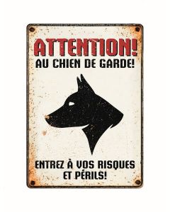 Warnschild "Attention au chien de garde", 21x15cm