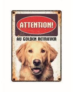 Warnschild "Attention au Golden Retriever", 21x15cm