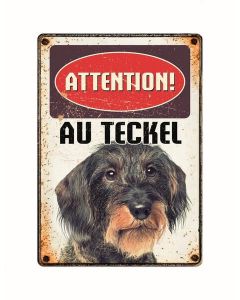 Warnschild "Attention au Teckel", 21x15cm