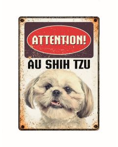 Warnschild "Attention au Shih Tzu", 21x15cm