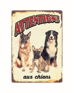 Warnschild "Attention aux chiens", 21x15cm