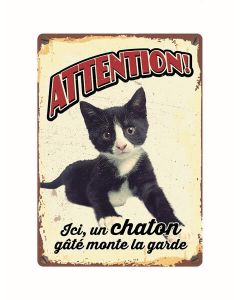 Warnschild "Attention…chaton", 21x5cm