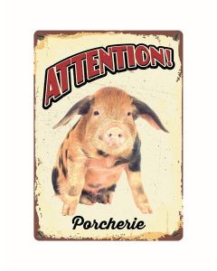 Warnschild "Attention Porcherie", 21x15cm