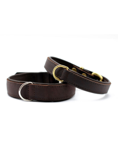 Maul Lederhalsband Klassik Premium braun/dunkelbraun