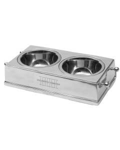 HA Futter - Doppelnapf niedrig - Aluminium / Edelstahl