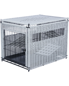 Home Kennel, Polyrattan, hellgrau