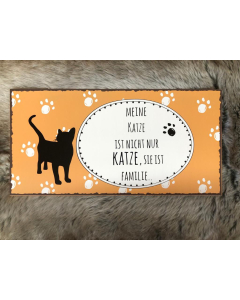 BO Blechschild "Nicht nur Katze" orange 40 x 20 cm