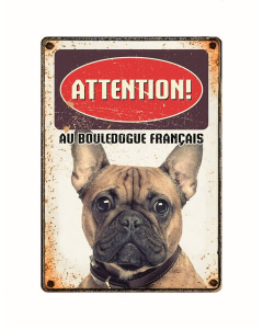 Warnschild "Attention au Bouledogue Francais", 21x15cm