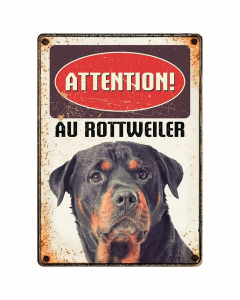 Warnschild "Attention au Rottweiler!"