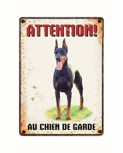 Warnschild Dobermann Attention au chien de garde