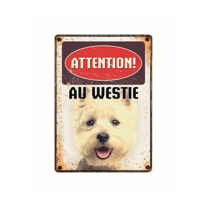 Plentygifts Warnschild "Attention au Westie", 21x15cm