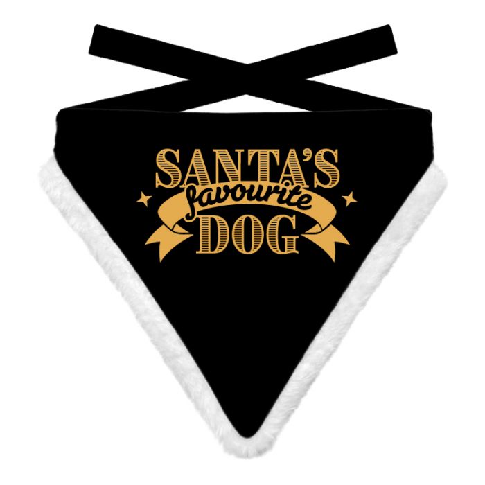 Plentygifts Xmas Hunde-Bandana "Favourite Dog", schwarz