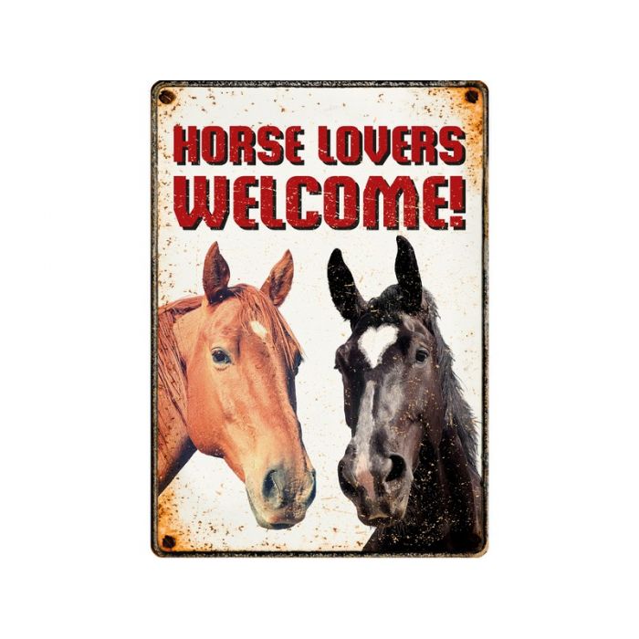 Plentygifts Dekoschild "Horse Lovers Welcome!", 21x15cm