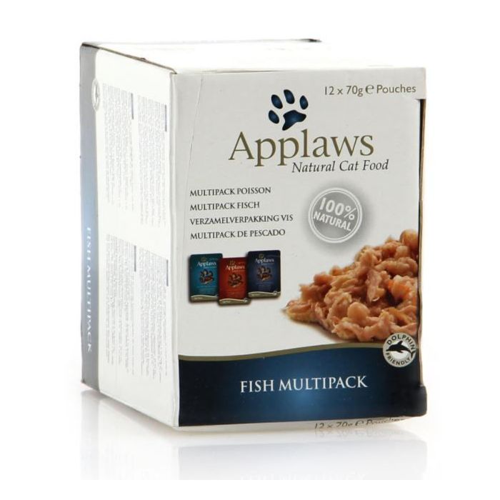 DE Applaws Fisch, Multi Pack - 12x70g | Ergänzungsnassfutter für Katzen