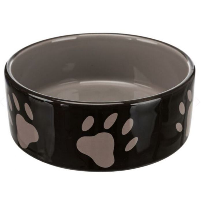 Keramiknapf mit schwarz/grau Hunde-Fressnapf