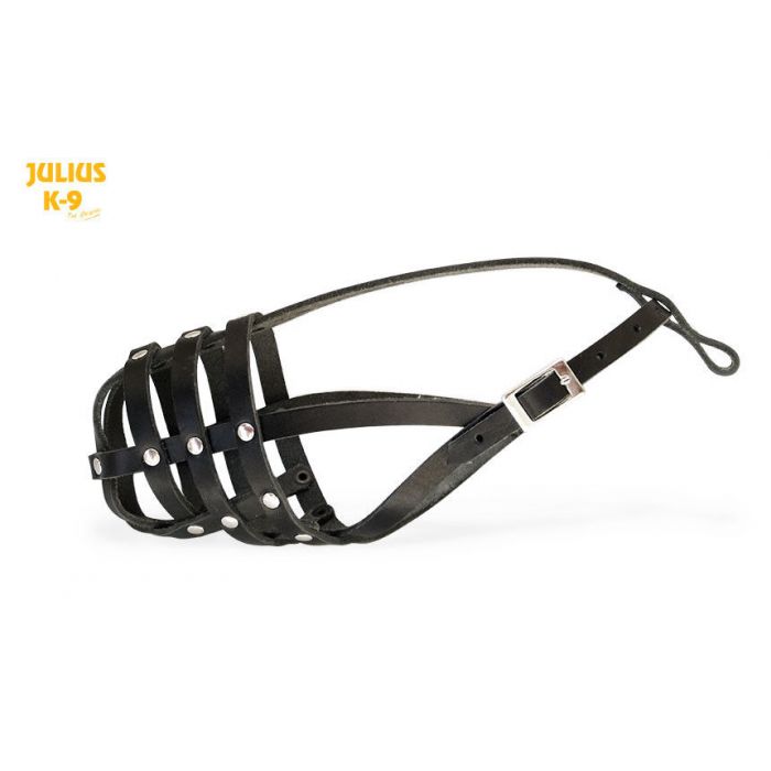 Julius-K9 Maulkorb, Leder - schwarz | Für Hunde