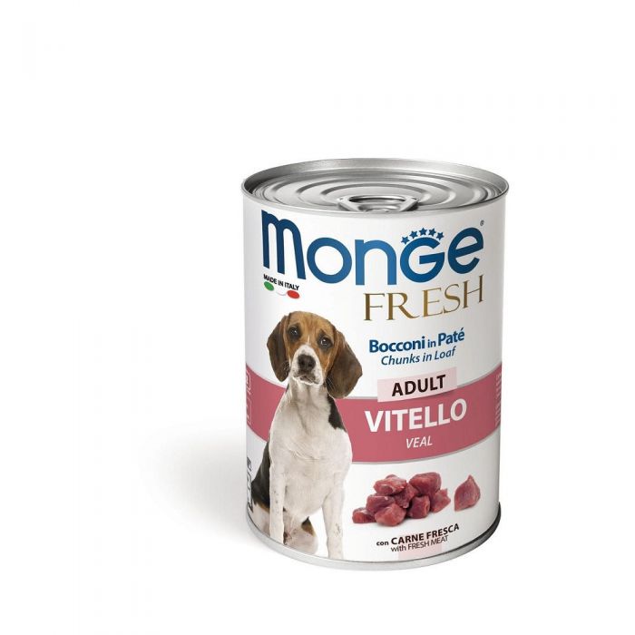 DE Monge Dog FRESH Pâté in Dose Adult - Kalb, 24x400g | Hunde-Nassfutter