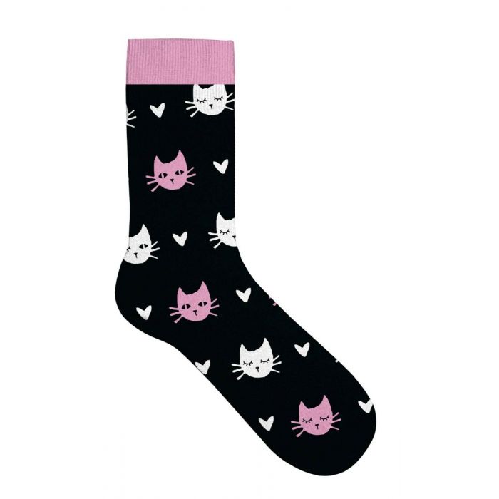 Socken "Cats & Love", schwarz