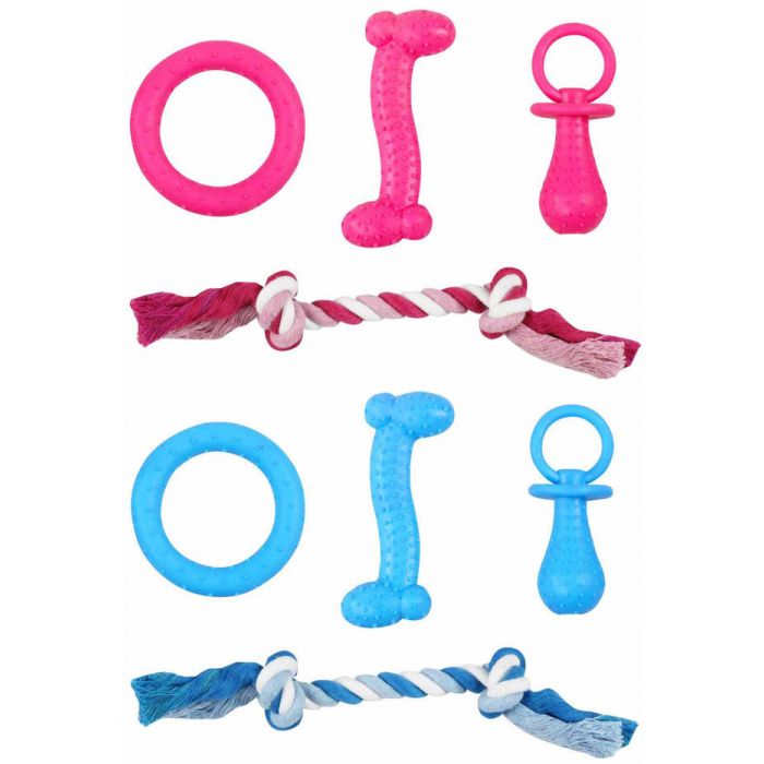 Pawise Spielzeug-Set für Welpen | pink oder blau