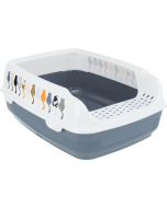 Trixie Katzentoilette Vico Open Top, mit Haube, blau/weiss