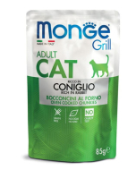 DE Monge Grill Cat Adult - Kaninchen, 28 x 85 g | Katzen-Nassfutter