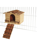 Kerbl Nagerhaus Nature mit Gitterbefestigung  31 x 22,5 x 20 cm