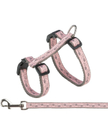 Trixie Katzengeschirr mit Leine, grau/rosa